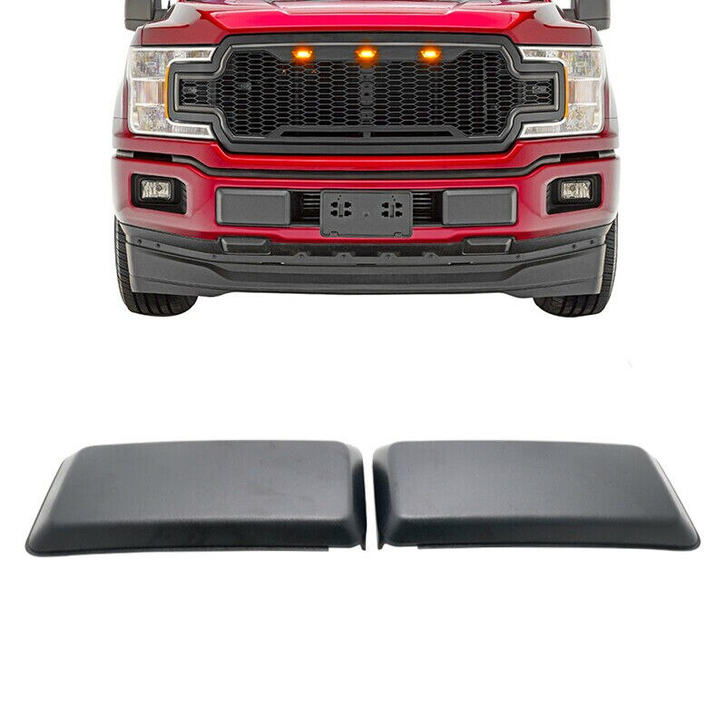 For FORD F150 Front Bumper Guards Inserts Pads Caps Black 1 Pair