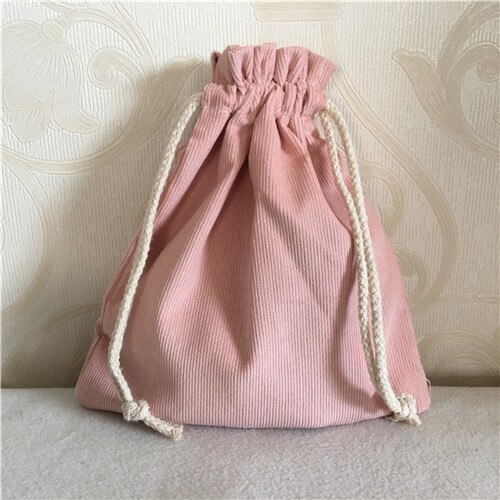 YILE 1pc Drawstring Corduroy Organizer Bag Phone Key Coin Party Bag 4 Colors to Choose N8502-7: Pink