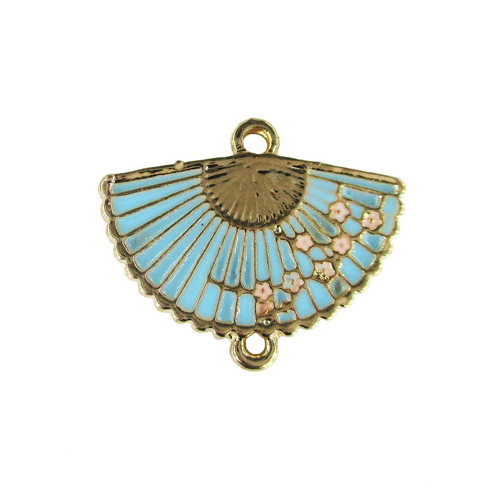 10 Stks/set Vintage Kleine Charm Enamel Fan Hanger Ketting Fit Diy Armband Sieraden Maken Decoratie Mode Accessoires: blue