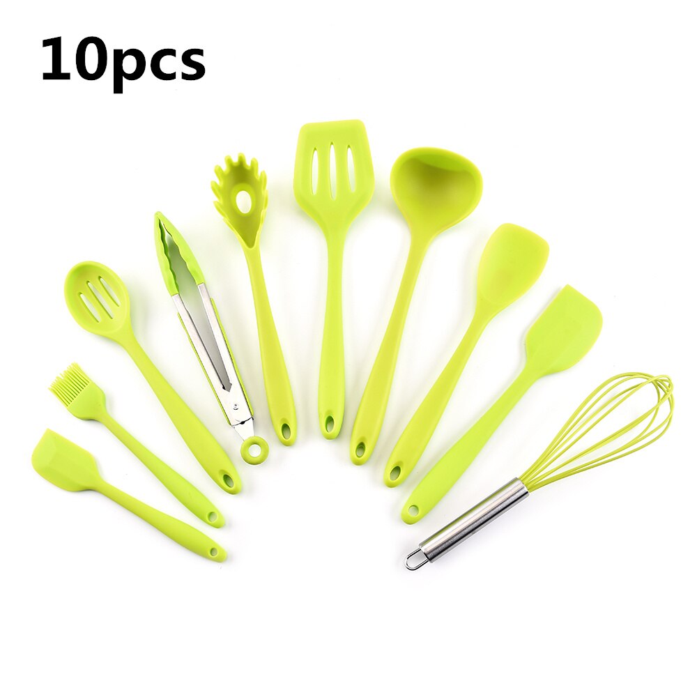 8/9/10/11 Pcs Keuken Gebruiksvoorwerp Set Silicone Hittebestendige Non-stick Kookgerei Set Lepel Spatel Pollepel koken Gereedschap Keuken Gebruik: ALH1939281GR