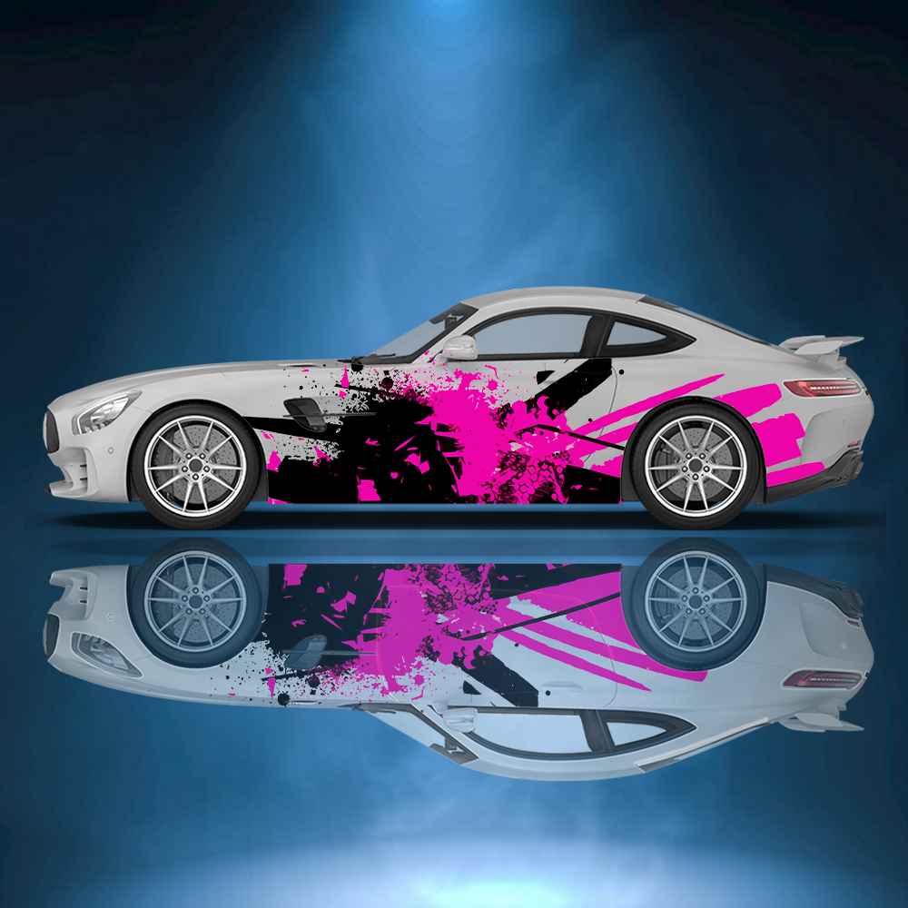 Colorful Splattered Graffiti Line Car Side Sticker Vinyl Self-adhesive Paper Motorsport Paint Decal Suitable for Truck Suv Decor: M / Brown