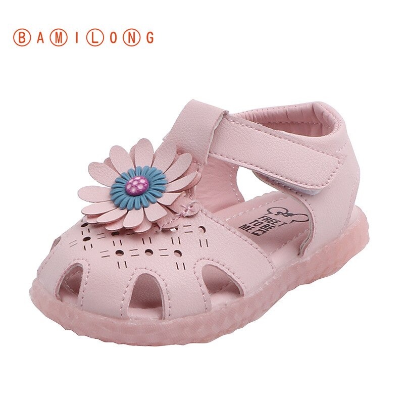 Zomer Baby Meisjes Sandalen Roze Baby Peuter Sandalen Zachte Bodem Antislip Kids Sandalen Zoete Bloemen Kinderen Casual Schoenen b148