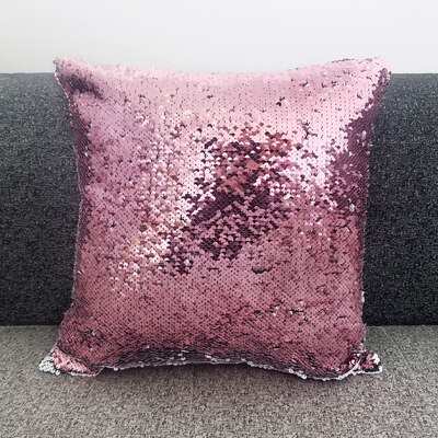 6pcs/lot style Sublimation Blank Magical Sequins item Pillowcase For Sublimation INK Print DIY 40x40cm: Pink