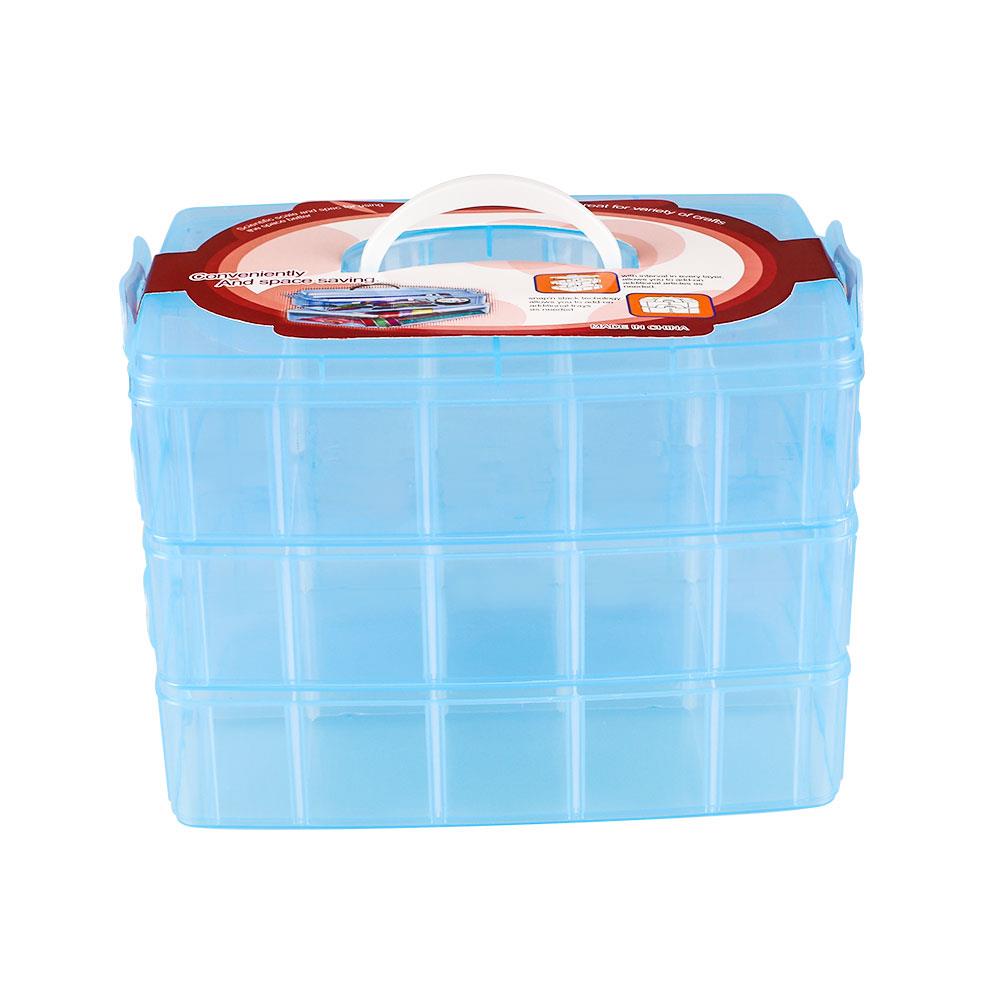 Make-up organizer lades plastic cosmetica opbergdoos sieradencontainer make-up koffer make-up kwasten houder organizers: Blauw
