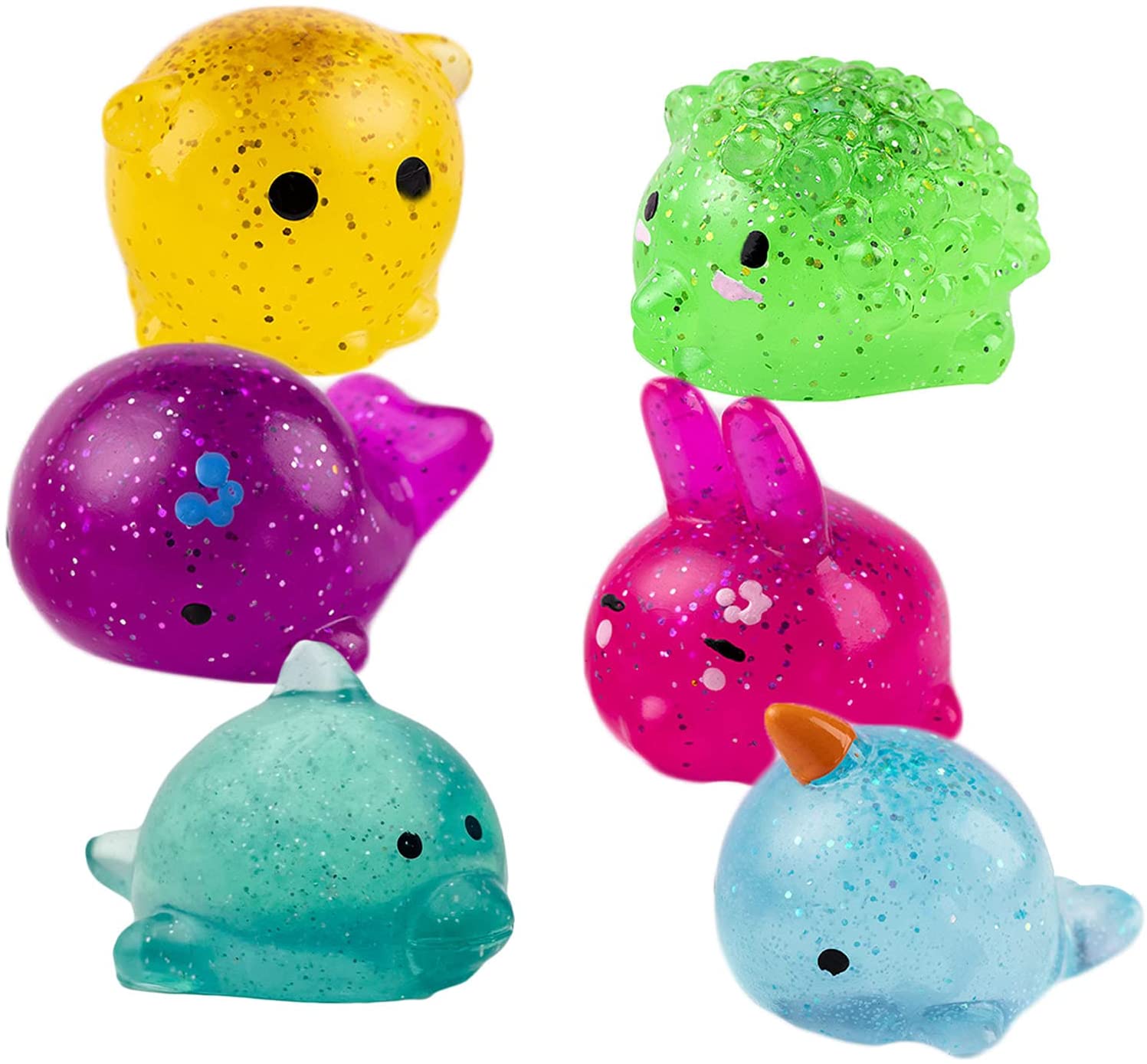 Boule de poudre anti-Stress pour enfants, grand jouet à paillettes spongieux Mochi Squishy Fidget sensoriel, Kawaii