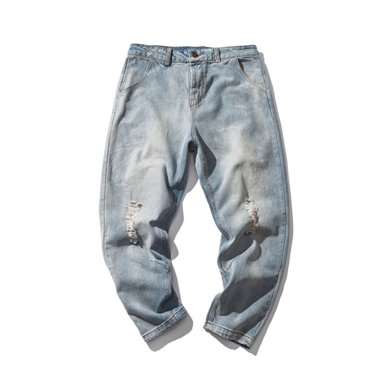 Pantalones vaqueros rasgados estilo Hip Hop para Hombre, pantalones holgados de estilo coreano, estilo harén, ropa para Calle de Hombre, Harajuku