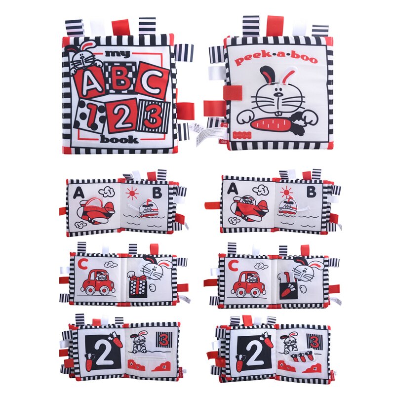 Baby visual excitement book quiet book black and white enlightenment educational toy animal cloth book baby books 0 12 months: Baby abc number book