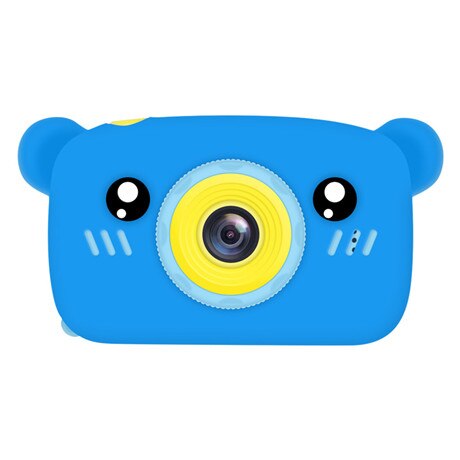 Toy Camera Mini Camera Kids Toys Cartoon Digital Camera Baby Toys 12.0M with 2.0 Inch IPS Screen Children Educational Toys: Blue Bear