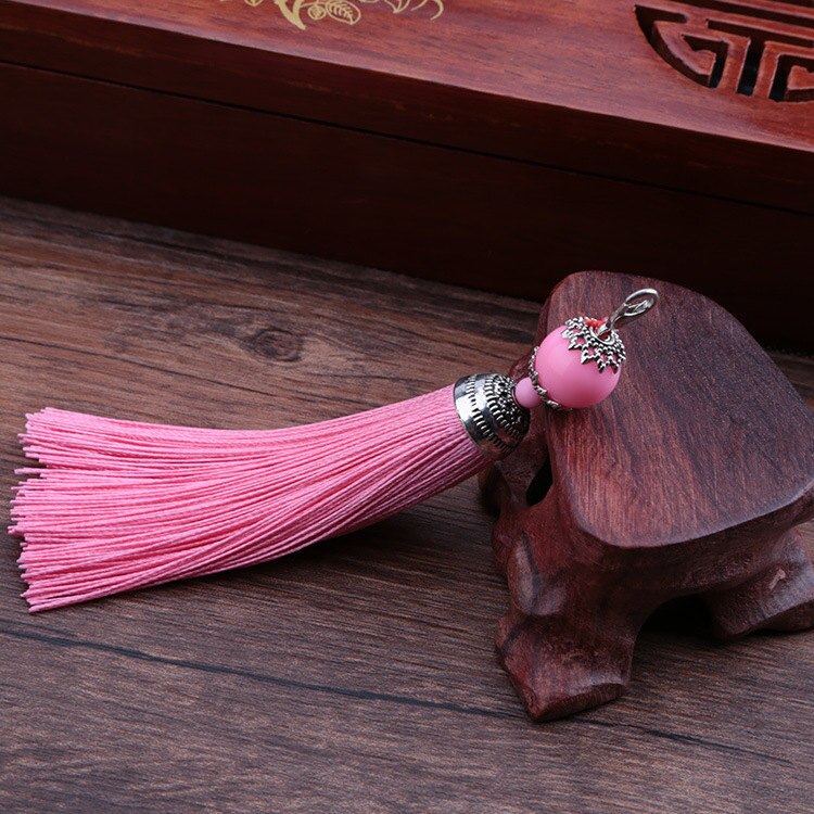 Pendentif à franges en mousqueton, 5 pièces, DIY, bijoux pour rideaux, accessoires décoratifs pour vêtements, sac pour clés de voiture, pompon artisanal pendentif: Pink