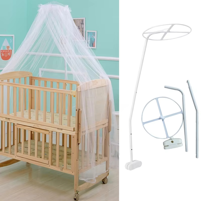 Summer Mosquito Net Baby Newborn Canopy Bed Net Stand Infant Cot Dome Mosquito Net Hang Bed Curtain Support Foldable Crib Tent