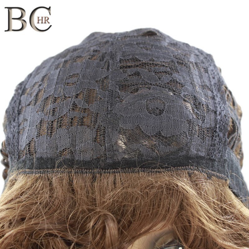 BCHR Afro Deep Curly Wig Short Bob Brown Synthetic Wig for Black Women Natural Realistic 10 Inches Aircabin Machine Made Wig