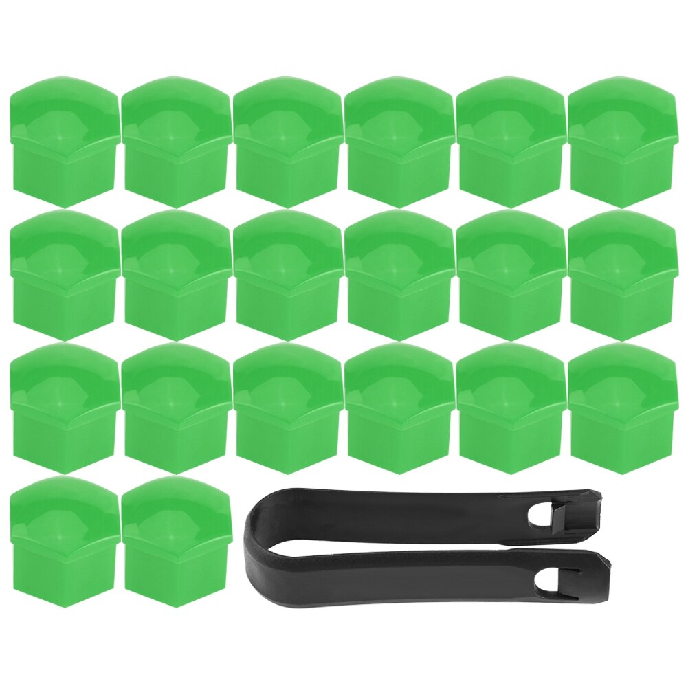 20 Pcs 17 Mm Auto Wielnaaf Lugs Moeren Bouten Velgen Stofkap Beschermende Cap Zeshoekige Socket Chrome Band Schroef bouten Voor Wielen: SILVER