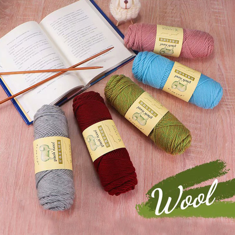 Fio grosso de lã para tricô manual DIY, fio de cashmere, crochê de lã, suéter macio, chapéu, linha cachecol, 100g/rolo