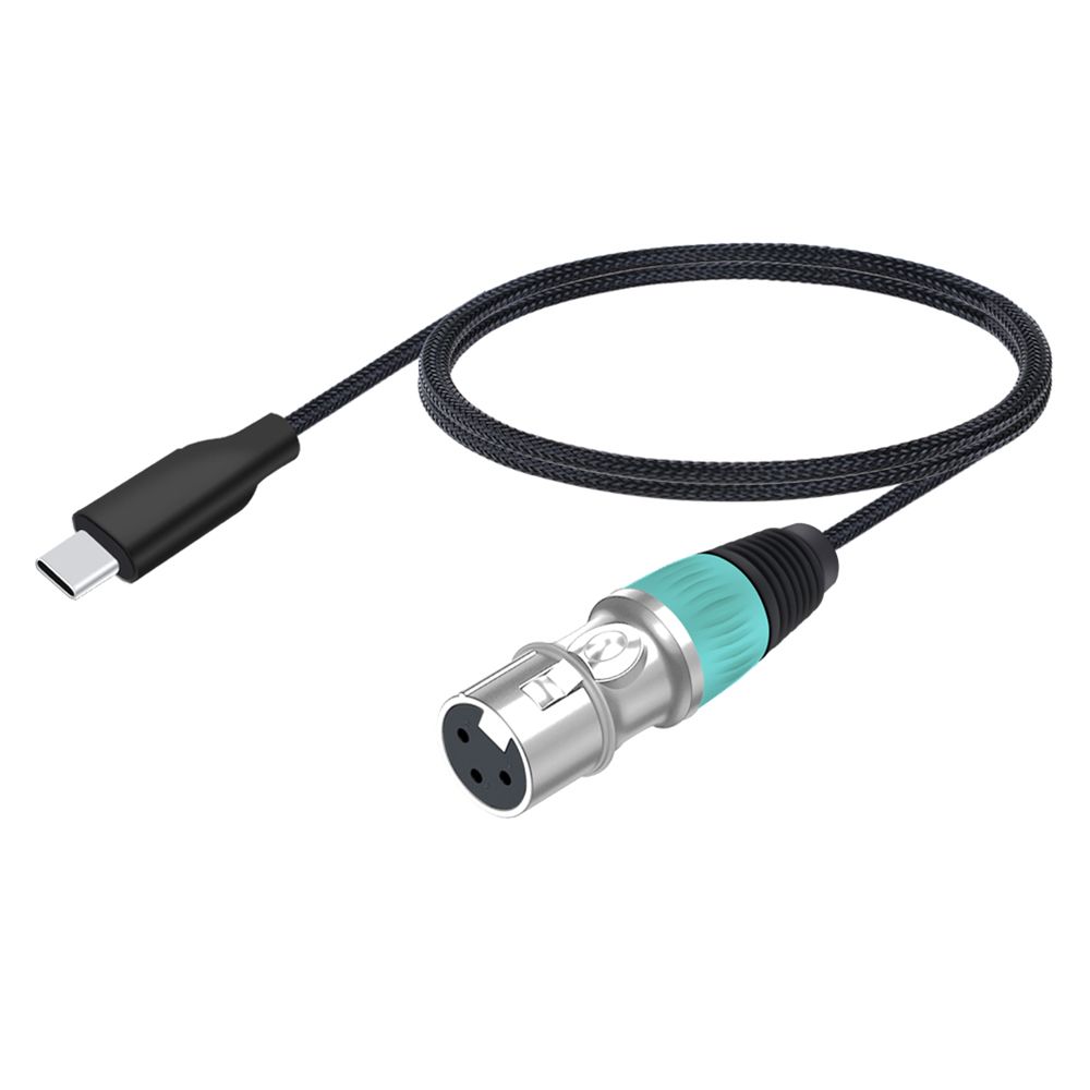 Kabel USB C robić XLR, adapter konwerter XLR robić USB C, kabel stereofoniczny USB typu C robić 3-pinowego XLR męskiego/żeńskiego wyjścia robić wzmacniacza, głośnika: khaki / 1.5 m