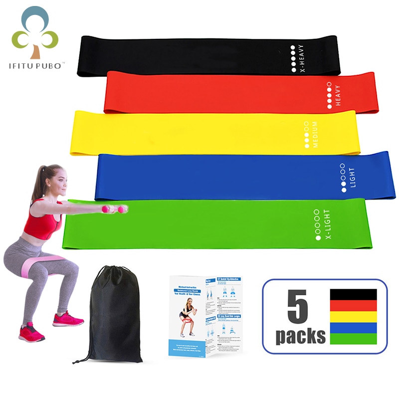 5 farver yoga modstand gummibånd indendørs udendørs fitness 5 niveau udstyr pilates sport træning træning elastikbånd yjn