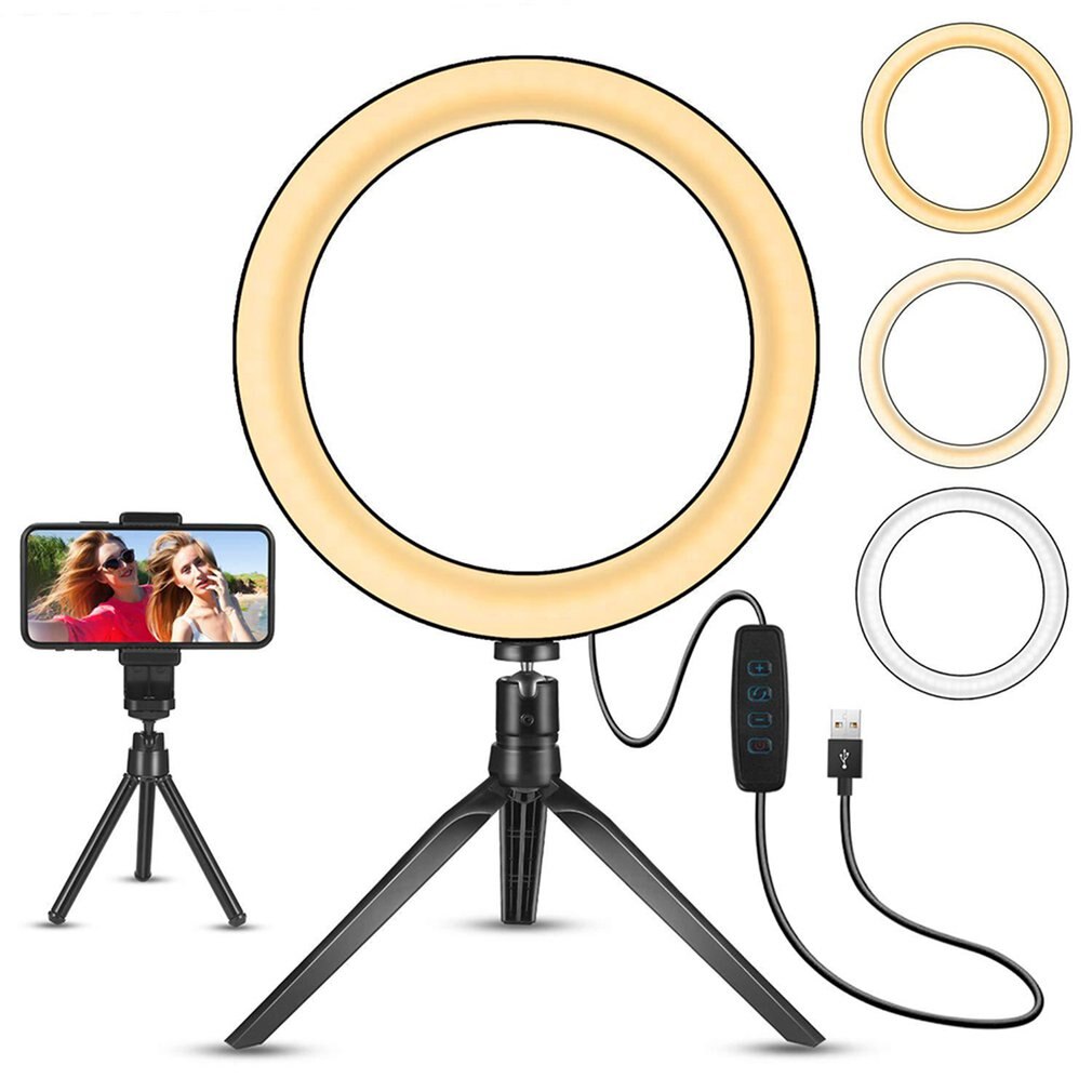 10 Inch Led Ring Statief Bracketet Anker Mobiele Telefoon Live Ring Vullen Licht Selfie Led Ring Flash Licht Invullen Stand