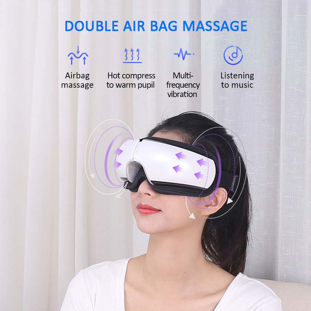 Elektrische Vibration Bluetooth Auge Massagegerät Clever Auge Pflege Gerät Luftdruck Massage Brille Heiße Kompresse HeatingTherapy Gläser