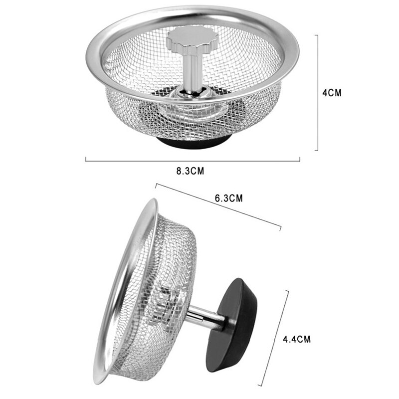 Practical Stainless Steel Sink Strainer Waste Disposer Outfall Strainer Sink Sewer Filter
