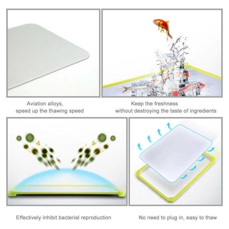 Fast Defrosting Tray Frozen Food Meat Fruit Quick Defrosting Plate Board Thaw Kitchen Steak Meat Defrosting Tool
