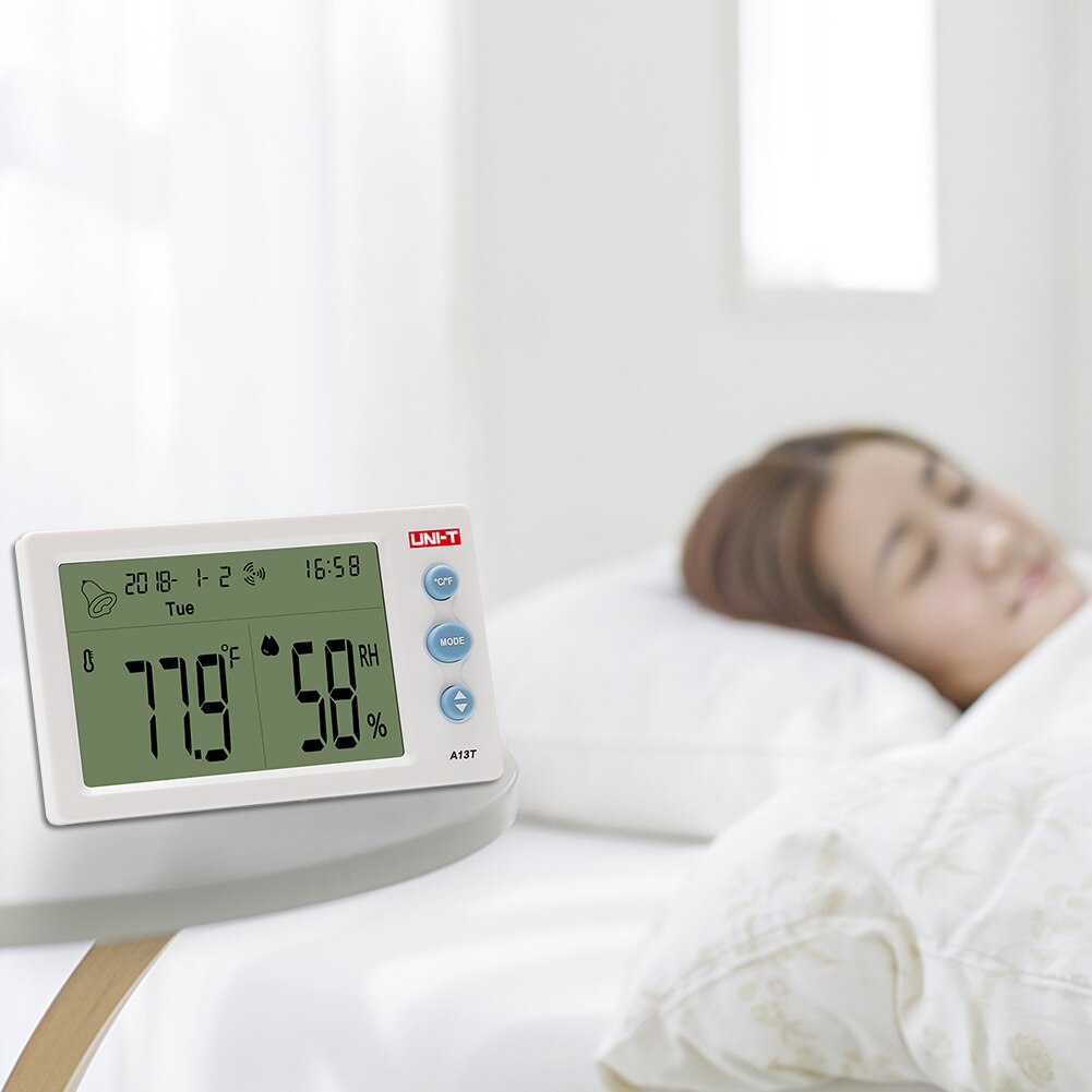 Desktop Digital Display Thermometer Humidity Monitor Hanging Greenhouse Indoor Outdoor Alarm Clock Baby Room Garden Wireless