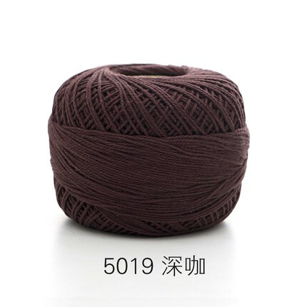 50g/ball 5# Lace Yarn 3 ply 100% Cotton for Hand Knitting Crochet Thin Thread for DIY Pillow Lace Supplies Soft: 5019