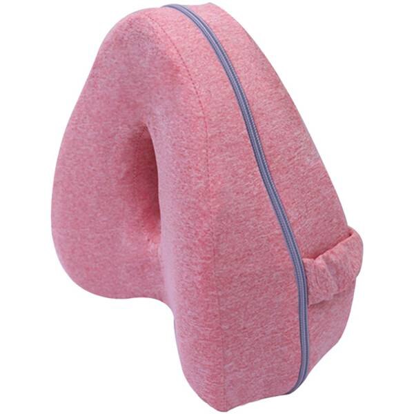 Almohada de espuma de memoria en forma de corazón para las piernas con correa elástica, almohada de espuma en forma de corazón (amarillo): Pink