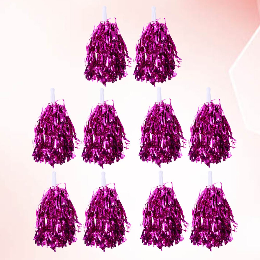 10 Pcs 25G Plastic Juichen Ballen Squad Spirited Fun Cheerleading Kit Cheer Poms Cheerleaders Supples Met Handvat Voor Competitio: Purple