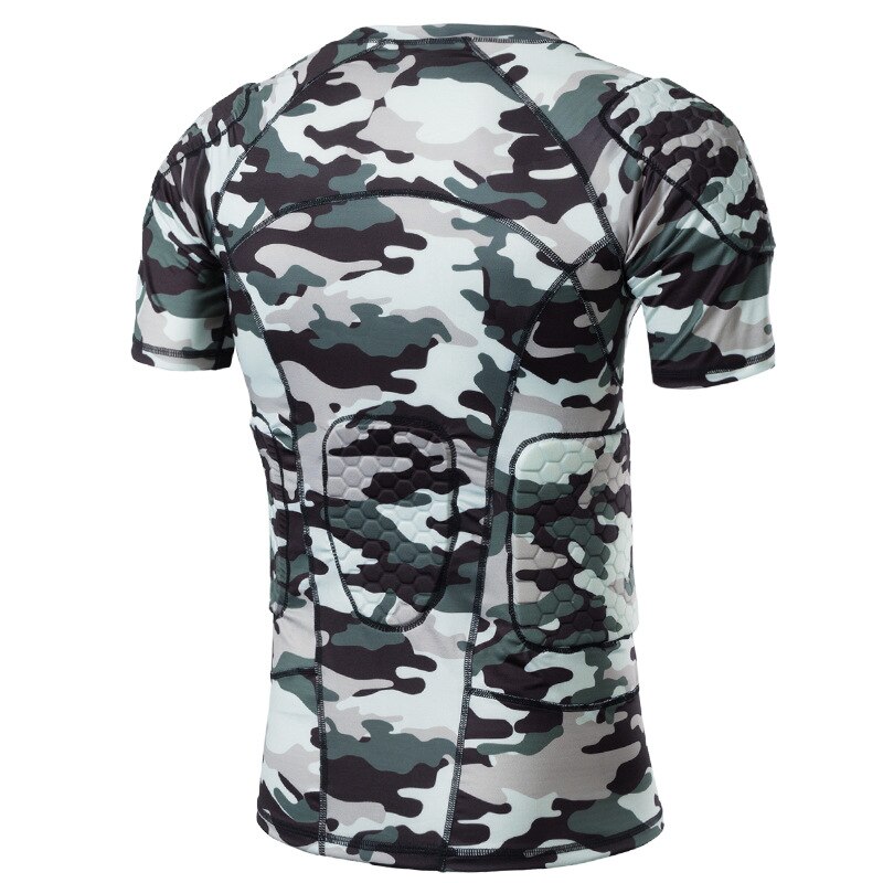 Men Chest Protector Shoulder Pads Tight Short Sleeves Shorts Anti-collision Honeycomb Rugby Basketball Training Protective Gear