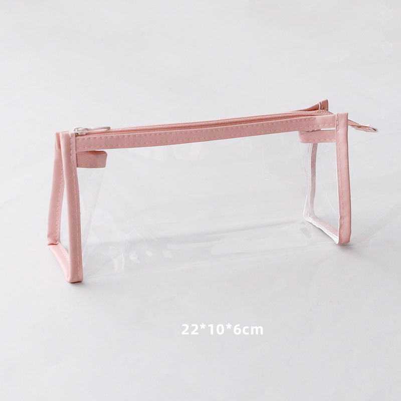 Prüfung transparent Bleistift fallen Büro Schüler Bleistift Fällen Schule Liefert Kawaii Stift Kasten Estuche Escolar Astuccio Scuola: 01-04-Rosa