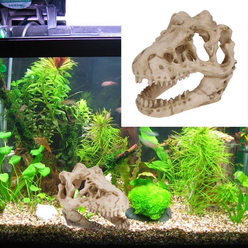 1 Pcs Hars Dinosaurus Schedel Aquarium Terrarium Decoratie Draak Krokodil Schedel Landschap Ornament Voor Fish Tank Accessoires