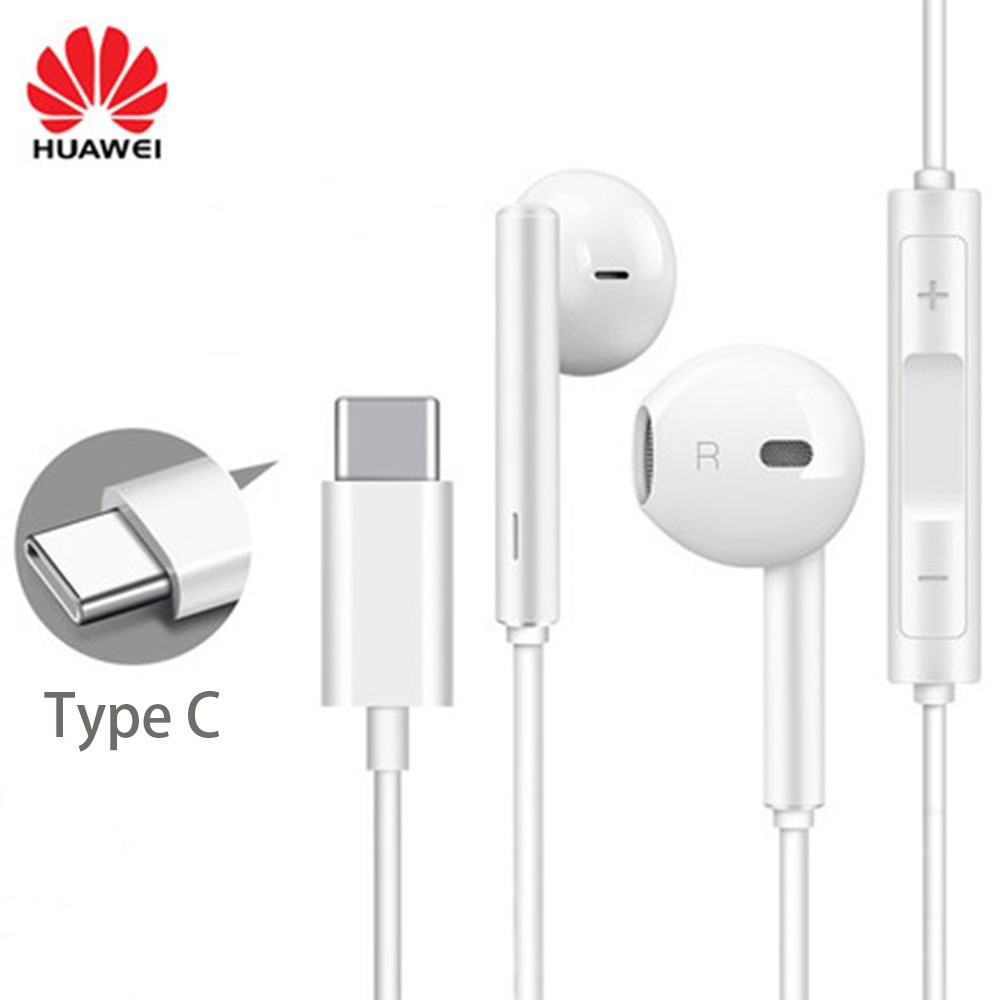 Originele Huawei CM33 Oortelefoon Usb Type-C In Ear Hearphone Headset Mic Volume Huawei Mate 10 20 Pro 20 X Rs P 10 20 30 Note 10