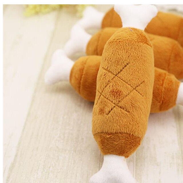 20CM bone chicken leg plush toy voice BB pet dog cat toy