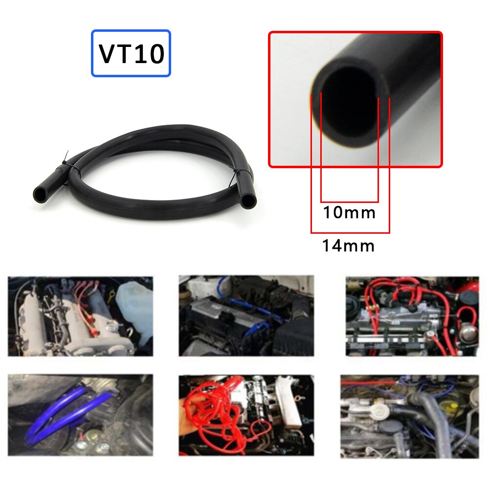 Manguera de tubo de vacío de silicona de 2M de longitud, tubo de silicona de 3MM, 4MM, 6MM, 8MM, 10MM, 12MM, 14MM, 16MM, piezas de automóvil azules universales: Oro