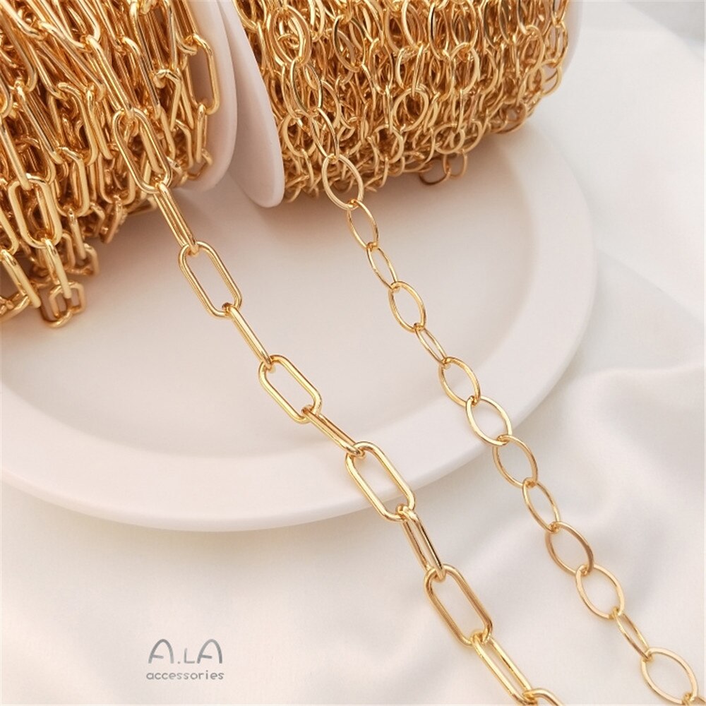 14K vergulde Euramerican wind ruwe ketting ruwe populaire losse ketting diy armband trui ketting materiaal