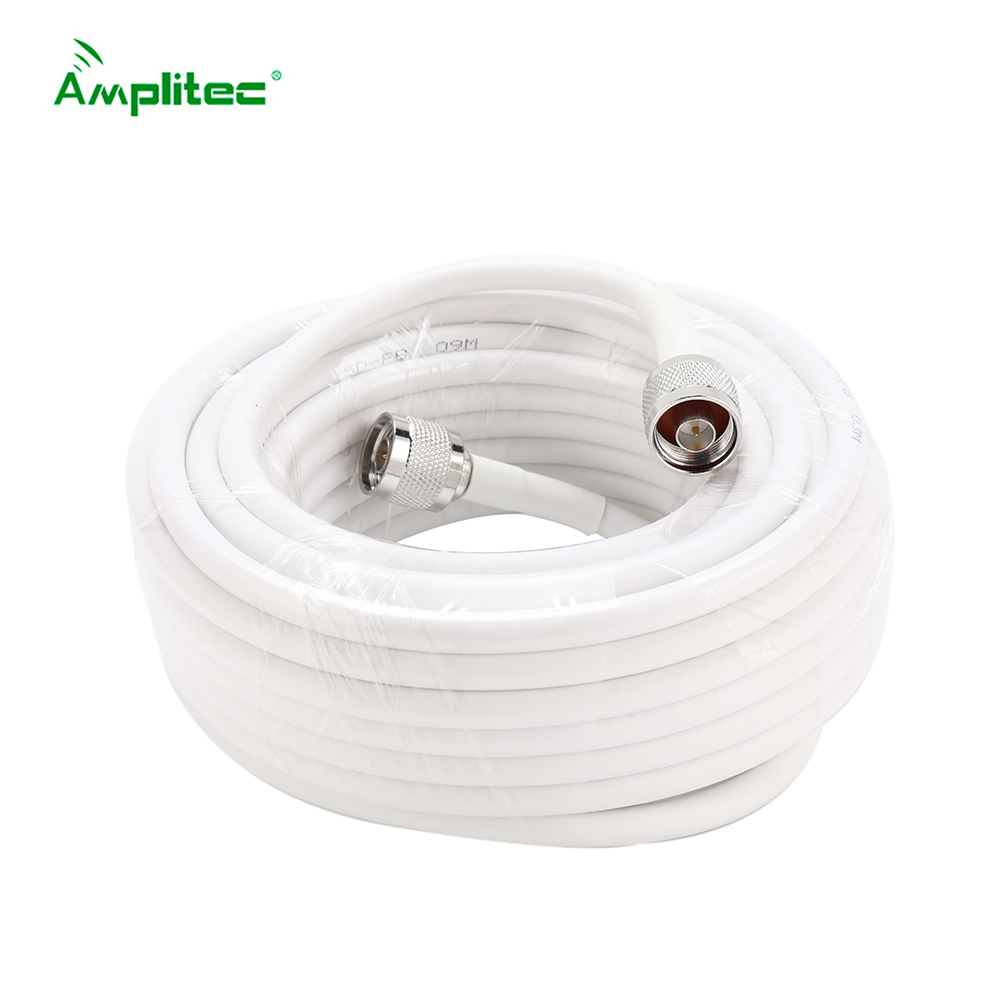 Amplitec 10 Meter Weiß Niedrigen Verlust 5D LMR 50Ohm RF Koaxialkabel N Stecker auf N Stecker Für Signal Verstärker zellular Verstärker