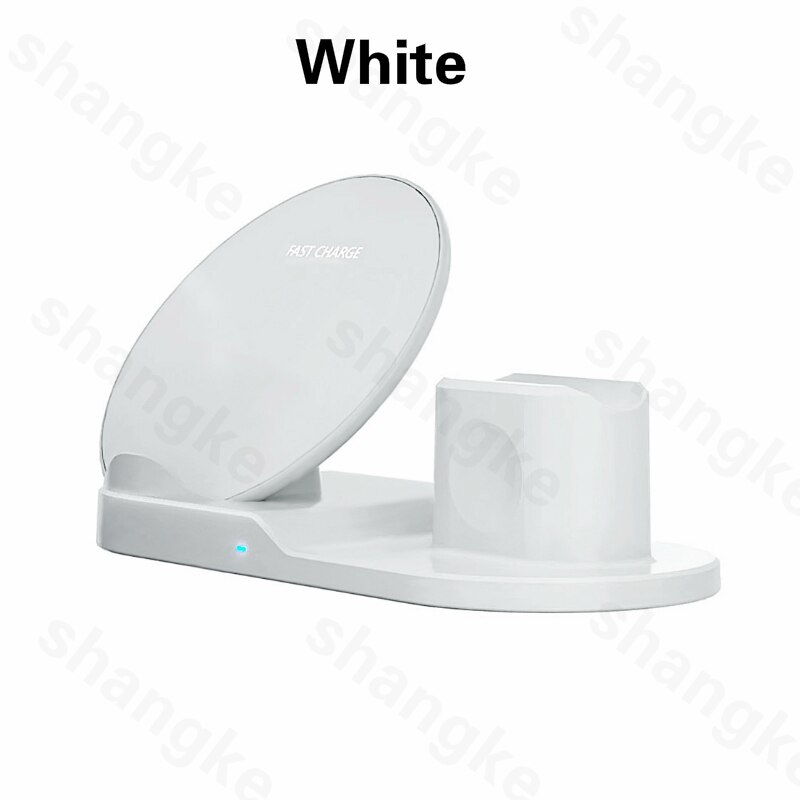 Wireless Charger Stand for iPhone AirPods Apple Watch, Charge Dock Station Charger for Apple Watch Series 5/4/3/2 iPhone 12 11 X: white