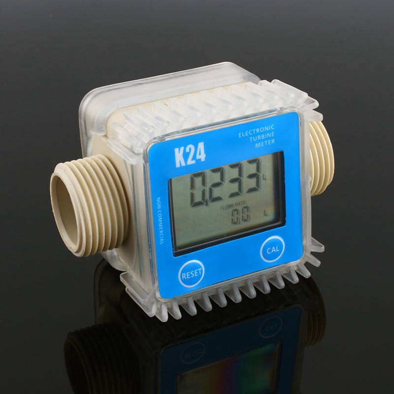 1 Pcs K24 Lcd Turbine Digital Fuel Flow Meter Veel Gebruikt Voor Chemicaliën Water