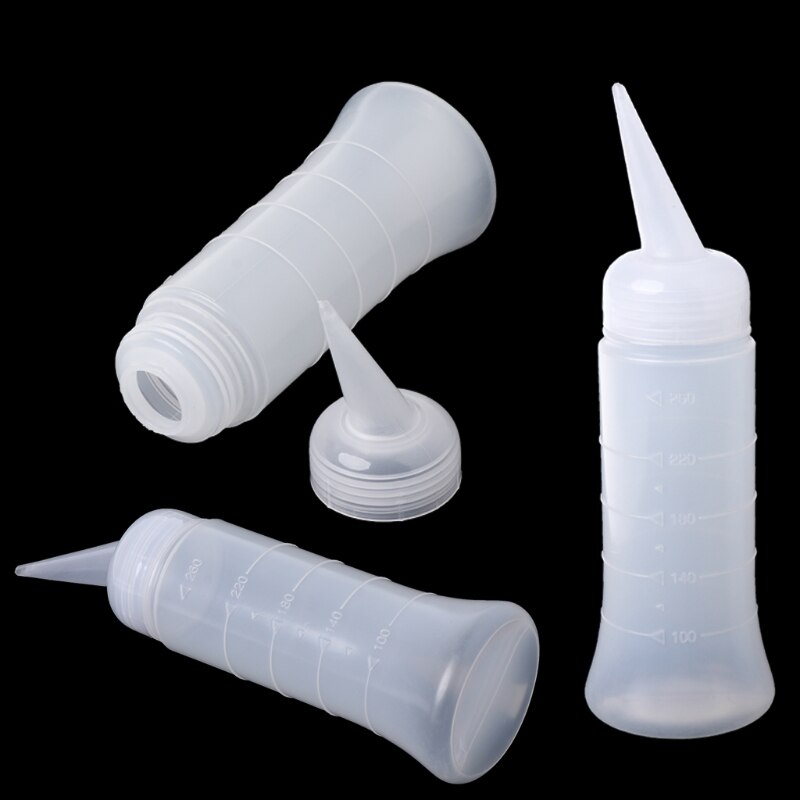 120ml/260ml Salon Applicator Measuring Plastic Bottle Hair Styling Hairdressing