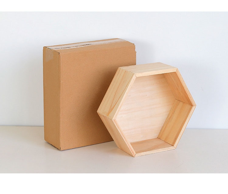 Estantes de pared hexagonales, estante de almacenamiento de madera decorativo, estantes flotantes, decoración para la habitación, estante geométrico