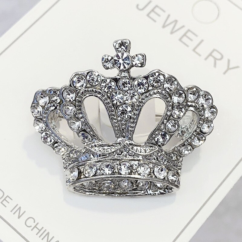 Mode Kristal Broche Luxe Retro Kroon Badges Voor Vrouwen Strass Pin Broches Meisje Bruiloft Corsage Kleding Decor 1Pc