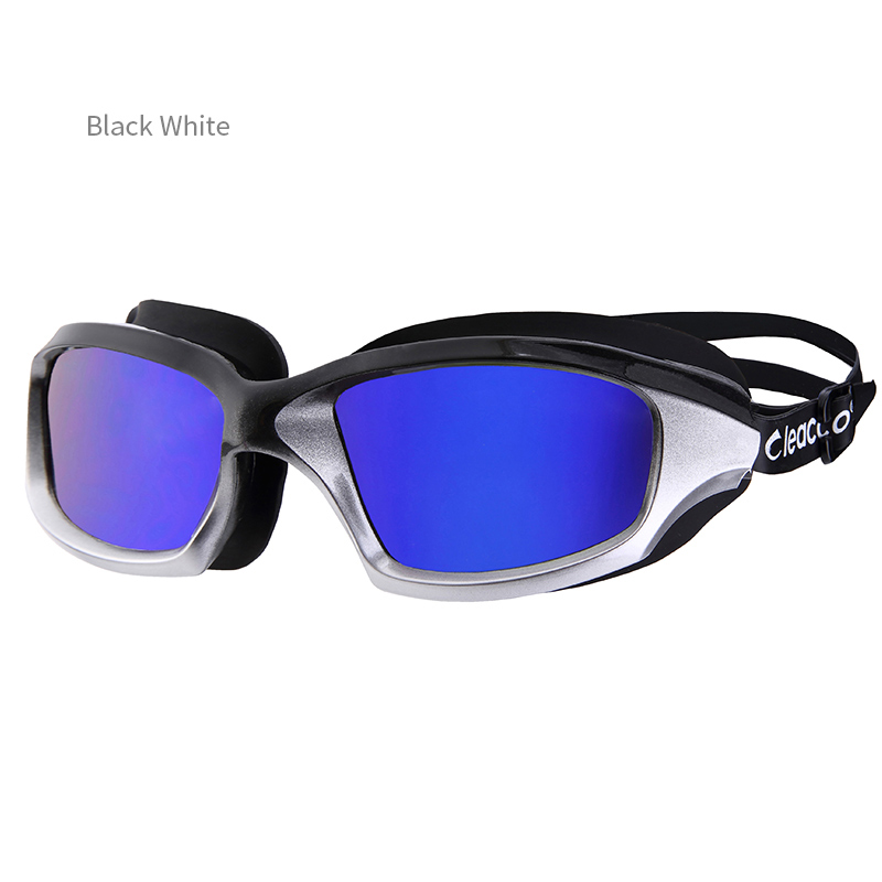 Adult swimming goggles electroplated anti fog waterproof UV resistant high-definition transparent one size fits all adjustable: black