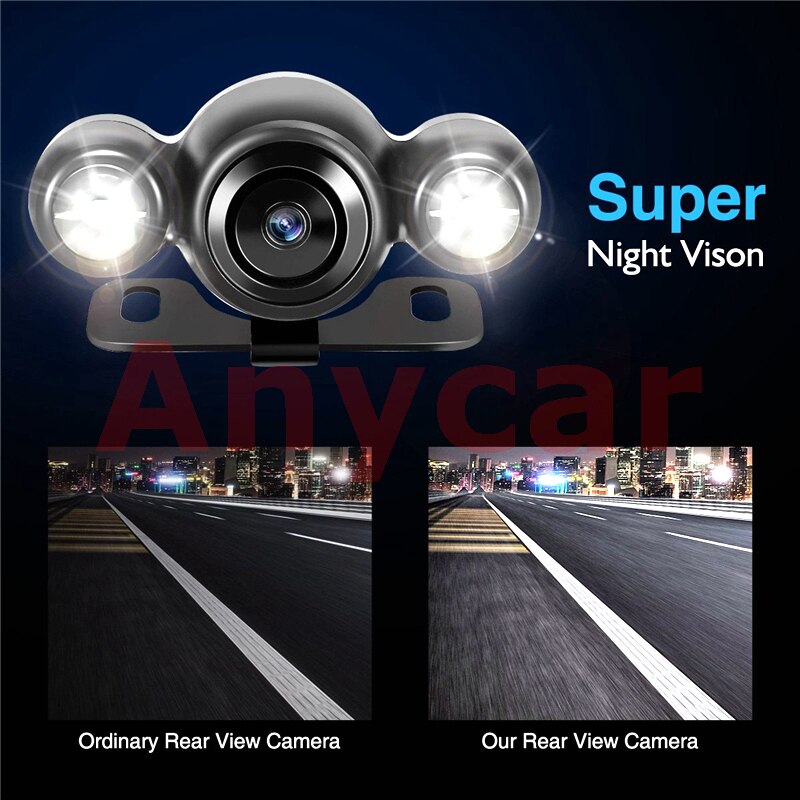 Rear View Camera Car Reverse Camera Universal 2 LED Night Vision Backup Parking Waterproof Parking Assistance Camera