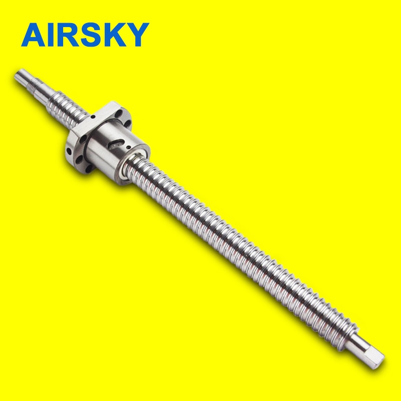 Śruba kulowa SF1610 RM1605 precyzyjna śruba z łbem walcowym C7 obrabiana CNC z kołnierzem pojedyncza nakrętka do drukarki 3D 200 - 1000mm