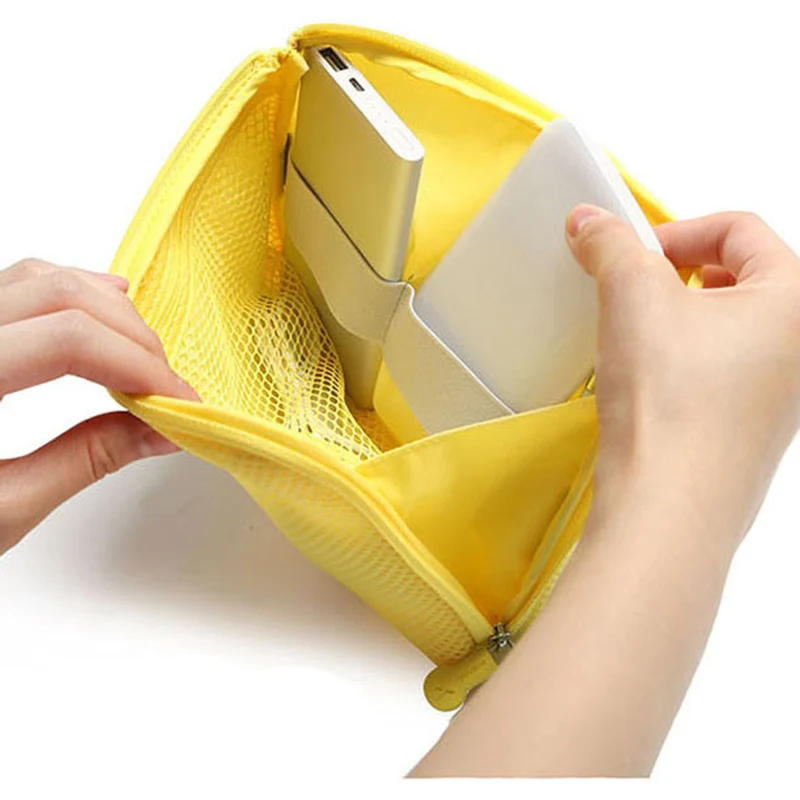 Männer Frauen machen-hoch Taschen Reise USB-Datenkabel Headset Kopfhörer Organizer Tasche einfarbig große Kapazität Reiß verschluss Kosmetik tasche