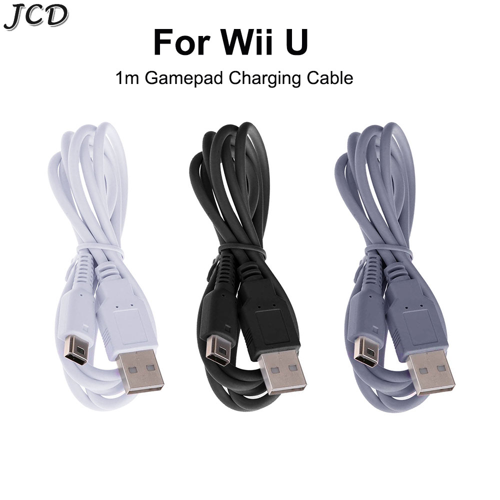Cable de carga USB JCD de 1m para controlador WII U, Cable de cargador de datos para consola de mando WIIU, línea de fuente de alimentación