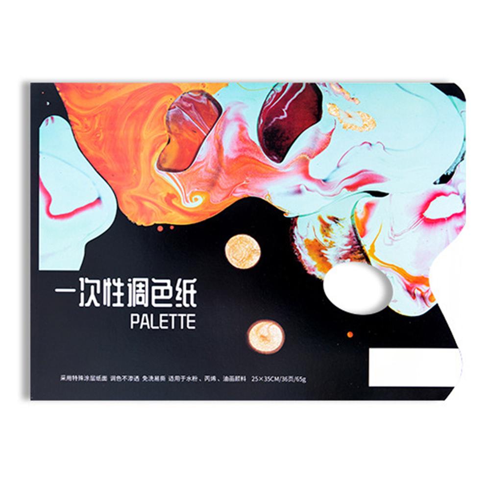 Painting Material Paper Disposable Washable Color Palette 36 Sheets Of Color Paper Gouache Acrylic Toning