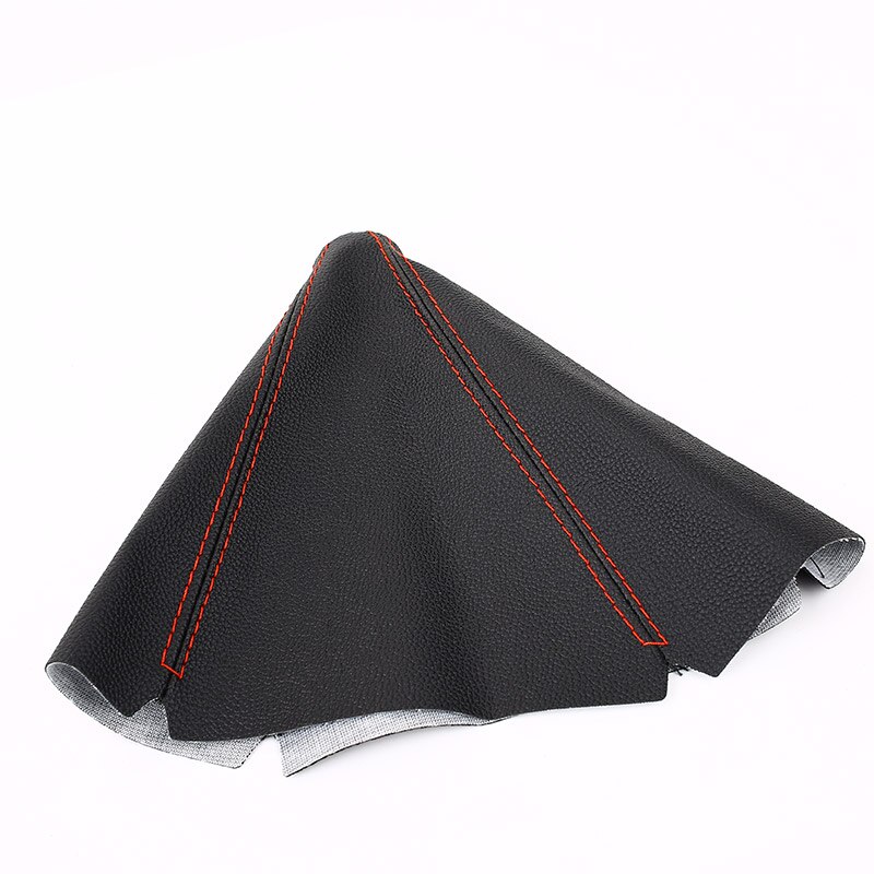 PVC Universal Leather Gear Shift Knob Boot Manual Car Gear Shift Cover: Leather Red Line