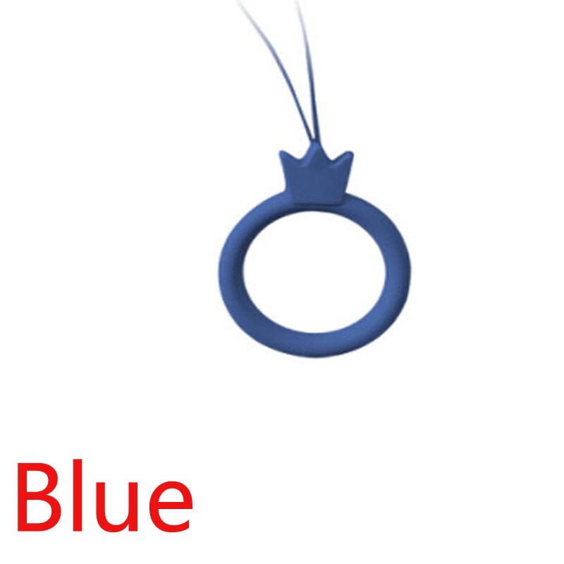 Coloful leuke mobiele telefoon lanyard Siliconen ring ring accessoires Mobiele telefoon U schijf universal siliconen breukvast korte: Blue