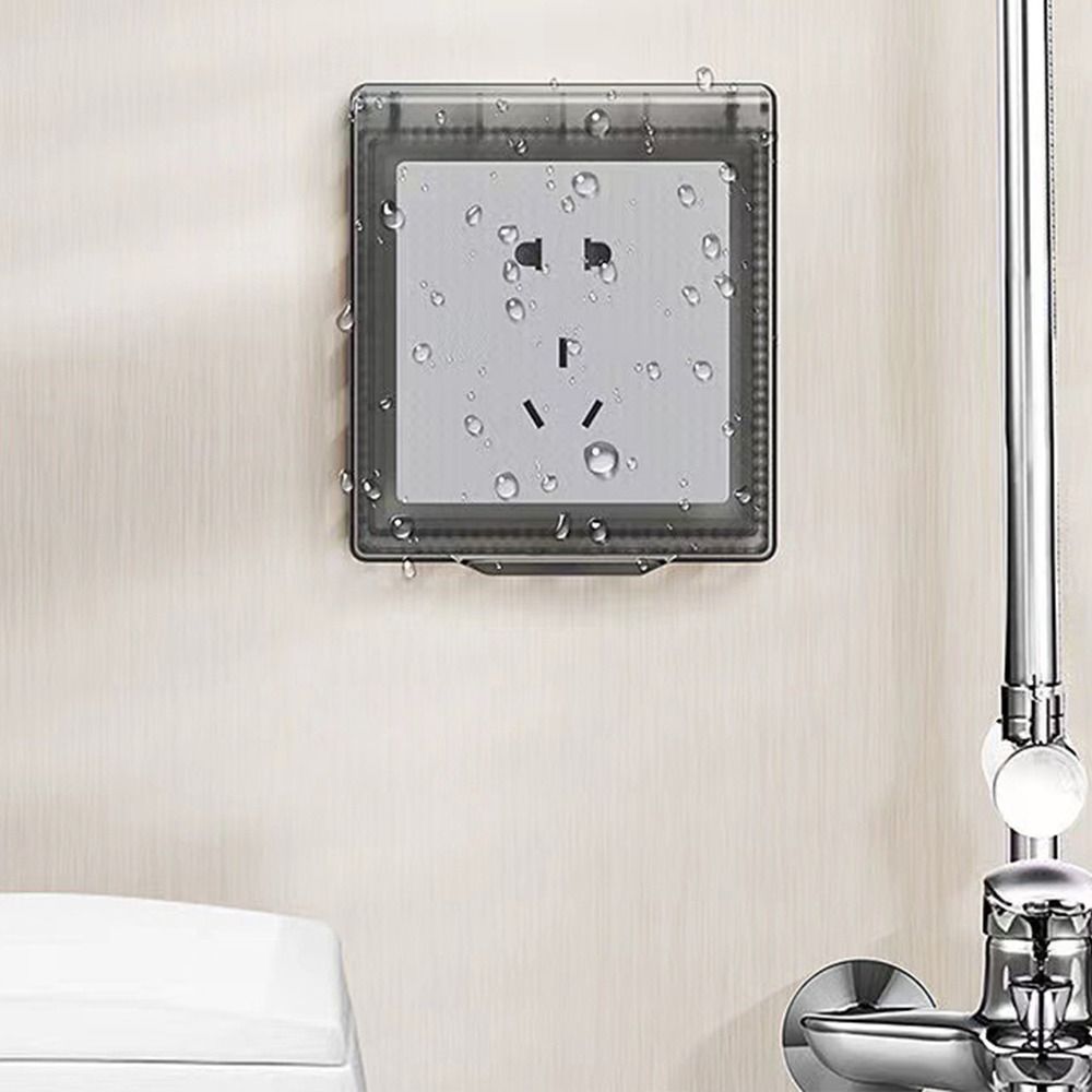 Väggmonterad strömbrytare skyddslock självhäftande 86- typs uttag vattentät låda plast stänkskyddad låda vägg