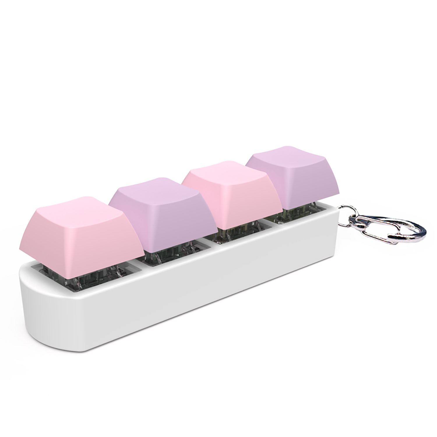 4Keys Mechanical Keyboard Axis Tester Finger Calming Keyborad Button DIY Keycaps Stress Relief Toy Office Decompression Keychain: Beige